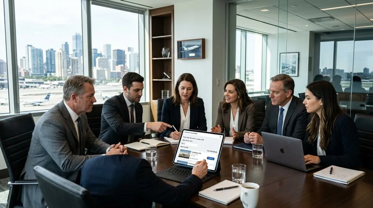 Gruppe bucht Gruppencharter Privatjet